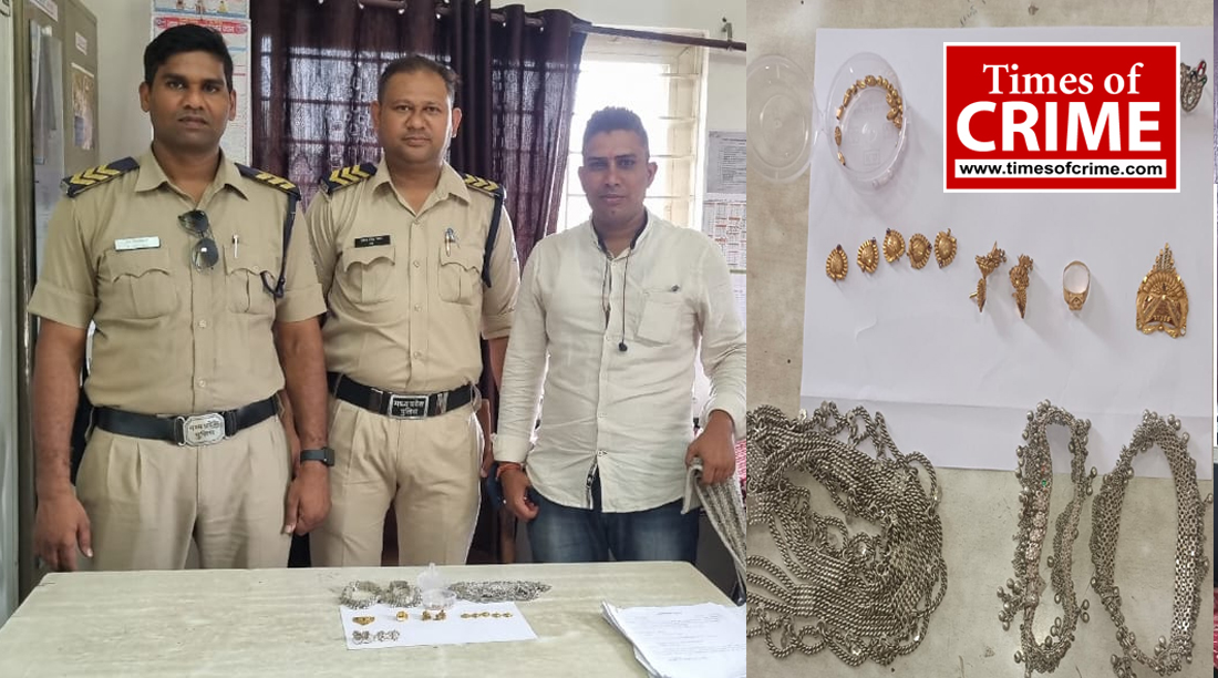 थाना अधारताल अंतर्गत सूने मकान से जेवर एवं नगदी चुराने वाला नकबजन गिरफ्तार, चुराये हुये सोने चांदी के जेवर जप्त