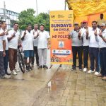 फिट इंडिया साइकिलिंग अभियान ‘‘संडे ऑन साईकिल विथ एम.पी. पुलिस’’ कार्यक्रम के तहत निकाली गयी सायकिल रैली
