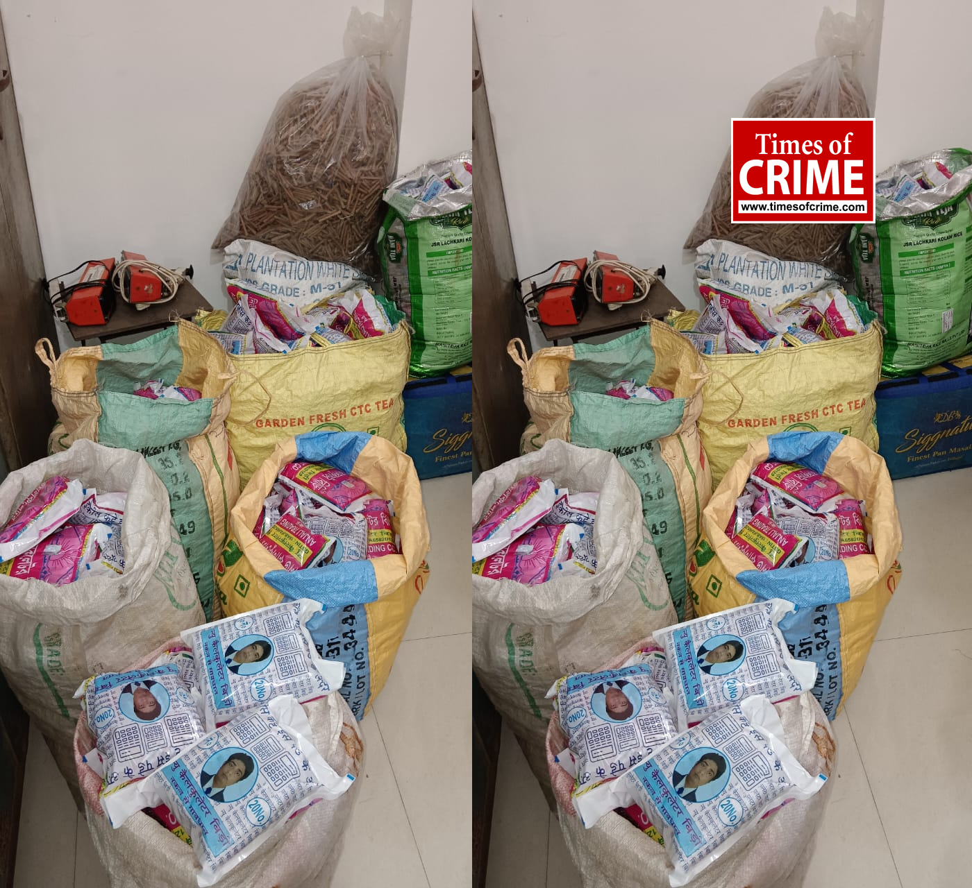 275 पैकेट में बीडी के 5 हजार 500 छोटे बंडल एवं 5 किलो की पन्नी में रखी बिना पैक की हुई बीडियॉ, न्यू कैल्कुलेटर बीडी के खाली पैकिट तथा दो पंचिग मशीन जप्त जबलपुर. पुलिस अधीक्षक जबलपुर श्री सम्पत उपाध्याय (भा.पु.से.) द्वारा समस्त राजपत्रित अधिकारियों एवं थाना प्रभारियों को अवैध कारोबार में लिप्त आरोपियों को चिन्हित करते हुये सभी के विरूद्ध प्रभावी कार्यवाही करने हेतु आदेशित किया गया है। आदेश के परिपालन मे अतिरिक्त पुलिस अधीक्षक शहर जितेन्द्र सिंह एवं नगर पुलिस अधीक्षक गोहलपुर श्री मधुर पटेरिया के मार्ग निर्देशन मे थाना गोहलपुर की टीम द्वारा नकली बीडी कम्पनी के नाम के पैकिट में पैक कर बेचने वाले आरोपी को पकडते हुये 275 पैकेट में बीडी के 5 हजार 500 छोटे बंडल एवं 5 किलो की पन्नी में रखी बिना पैक की हुई बीडियॉ, न्यू कैल्कुलेटर बीडी के खाली पैकिट तथा दो पंचिग मशीन जप्त किये गये है। थाना प्रभारी गोहलपुर श्री रीतेश पाण्डे ने बताया कि दिनांक 02/09/25 को विश्वसनीय मुखबिर से सूचना प्राप्त हुई कि शाहनवाज हुसैन अपने घर नालबंद मोहल्ला में नकली कैलकुलेटर बीडीं बैचने के लिए रखे हुए है। यदि शीघ्र दबिश की जाये तो पकडा जायेगा अन्यथा माल खुर्द बुर्द कर देगा । सूचना पर मुखबिर के बताये अनुसार शाहनवाज हुसैन के घर नालबंद मोहल्ला में दबिश दी घर के बाहर एक व्यक्ति दिखा जो पुलिस को देखकर भागने लगा जिसे घेराबंदी कर पडका गया जिसने नाम पता पूछने पर अपना नाम शाहनवाज हुसैन उम्र 32 साल निवासी नालबंद मोहल्ला थाना गोहलपुर बताया। जिसे सूचना से अवगत कराते हुये पूछताछ करने पर बताया कि घर के अन्दर कमरे में नकली कैलकुलेटर बीडीं रखी है, बींडी घर में ही बनाकर कैलकुलेटर बींडी के खाली पैकेट में डालकर बैचने के लिए रखा हूॅ चैक करने पर कमरे में न्यू कैलकुलेटर बीडी के 40 खाली पैकेट्स तथा 7 बैग/बोरी में कुल 275 पैकेट बीडी प्रत्येक पैकेट में 20 छोटे बीडी के बडंल एवं एक लगभग 5 किलो की पालिथिन में बिना पैक की हुई खुली बीडी रखी मिली। मौके से 7 बैग/बोरी के अंदर 275 पैकेट में 5 हजार 500 छोटे बंडल बीडी के एवं 5 किलो की पन्नी में रखी बिना पैक की हुई बीडियॉ,. कैल्कुलेटर बीडी के खाली पैकिट तथा दो नारंगी रंग की पंचिग मशीन जप्त करते हुये आरोपी शाहनवाज हुसैन के विस्द्ध धारा 63, 65 कापी राईट एक्ट 1957, एवं 103 ड्रेड मार्क अधिनियम 1999 के तहत कार्यवाही की गयी। बीडी घर पर बनाकर कम्पनी के नाम के पैकिट में पैक कर नकली बीडी बेचने वाले को पकडने में उप निरीक्षक अम्बुज पाण्डे, आरक्षक दिनेश दुबे, समरेन्द्र, संजय , आलोक, अभिरंजन, गोपाल, लालजी, महिला आरक्षक दीक्षा की सराहनीय भूमिकी रही।